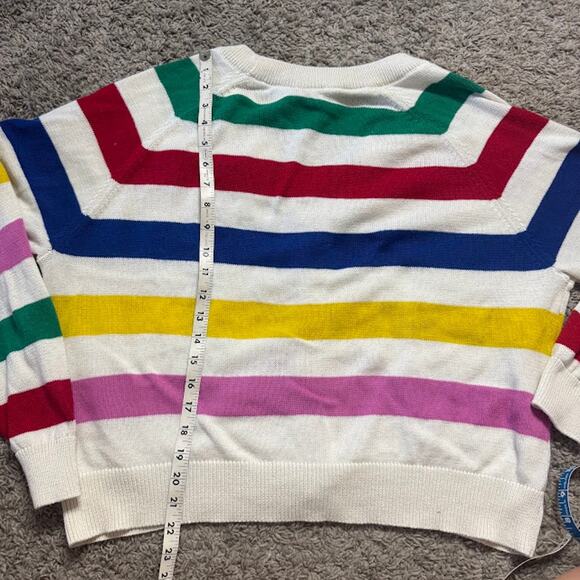 Disney 100 Mickey Mouse Striped Cardigan Sweater Retro Rainbow Multi Women's XL - Picture 3 of 4